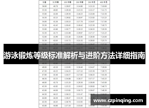 游泳锻炼等级标准解析与进阶方法详细指南
